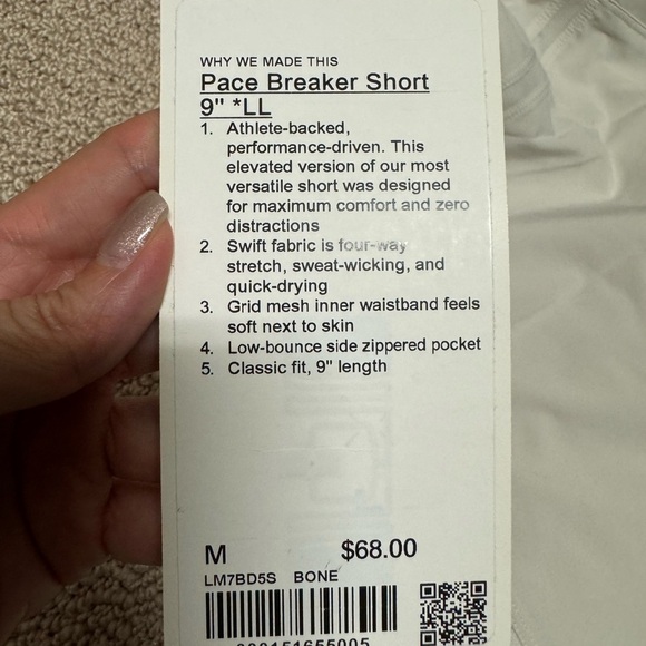 BNWT MENS SIZE M PACE BREAKERS 9” BONE - Picture 3 of 3